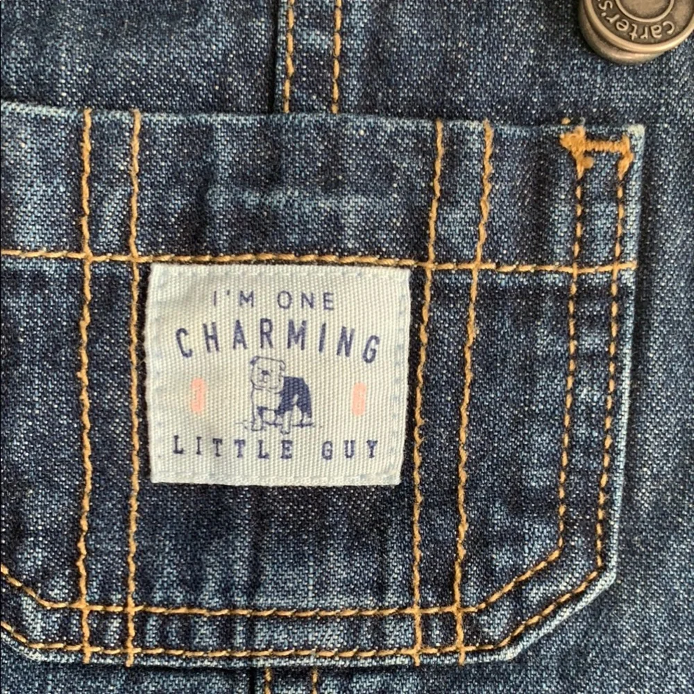 Carter’s Denim Overalls and Gray T-Shirt Set 6 Months